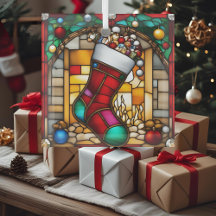 Red Stocking Faux-lagat glas