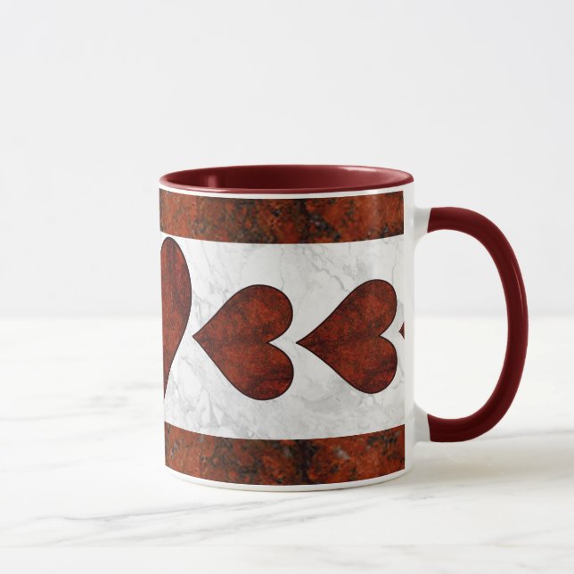 Red Stone Heart Mönster Mugg (Höger)