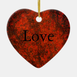 Red Stone Heart Skriv ut Julgransprydnad Keramik