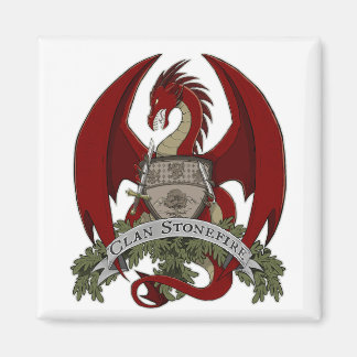 Red Stonefire Dragon Vapensköld Magnet