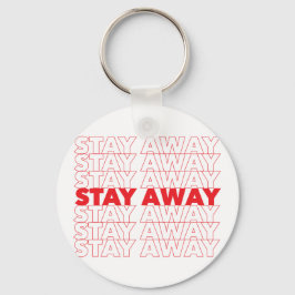 Red Stop Away Social Avstånd Nyckelring