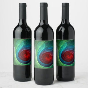 Red Storm Abstrakt Art Vinflaska Etikett