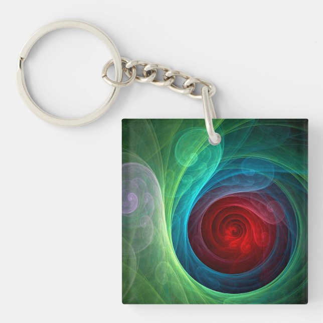 Red Storm Blommigt Modern Abstrakt Art Färg Mönste (Framsidan)