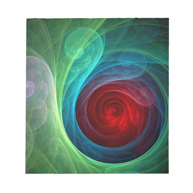 Red Storm Blommigt Modern Abstrakt Art Färg Mönste Anteckningsblock (Framsida)