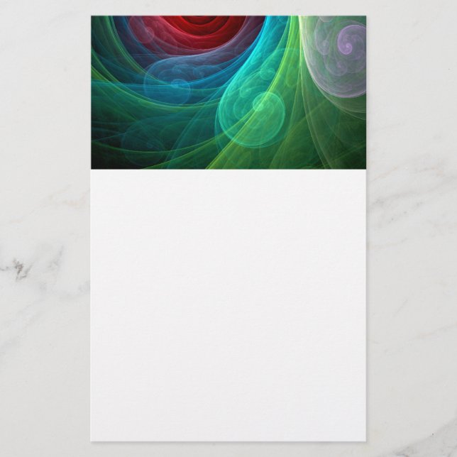 Red Storm Blommigt Modern Abstrakt Art Färg Mönste Brevpapper (Framsida)