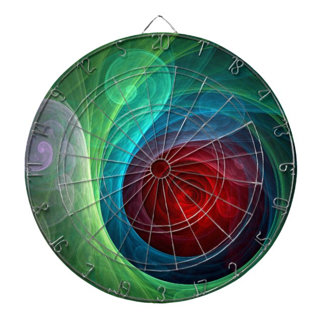 Red Storm Blommigt Modern Abstrakt Art Färg Mönste Darttavla (Framsidan)