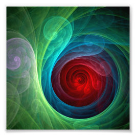 Red Storm Blommigt Modern Abstrakt Art Färg Mönste Fototryck