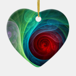 Red Storm Blommigt Modern Abstrakt Art Färg Mönste Julgransprydnad Keramik