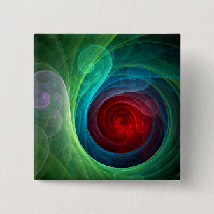 Red Storm Blommigt Modern Abstrakt Art Färg Mönste Knapp