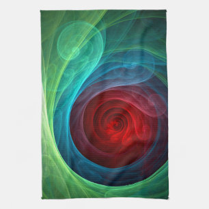 Red Storm Blommigt Modern Abstrakt Art Färg Mönste Kökshandduk