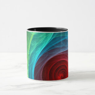 Red Storm Blommigt Modern Abstrakt Art Färg Mönste Mugg
