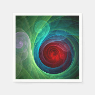 Red Storm Blommigt Modern Abstrakt Art Färg Mönste Pappersservett