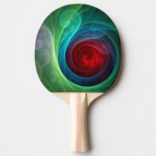 Red Storm Blommigt Modern Abstrakt Art Färg Mönste Pingisracket