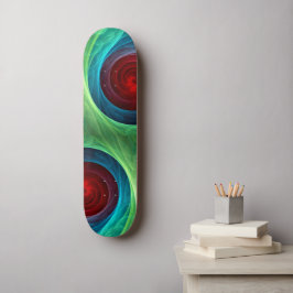 Red Storm Blommigt Modern Abstrakt Art Färg Mönste Skateboard Bräda 19,5 Cm