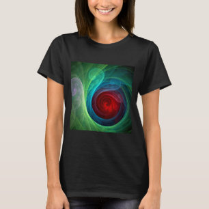 Red Storm Blommigt Modern Abstrakt Art Färg Mönste T-shirt