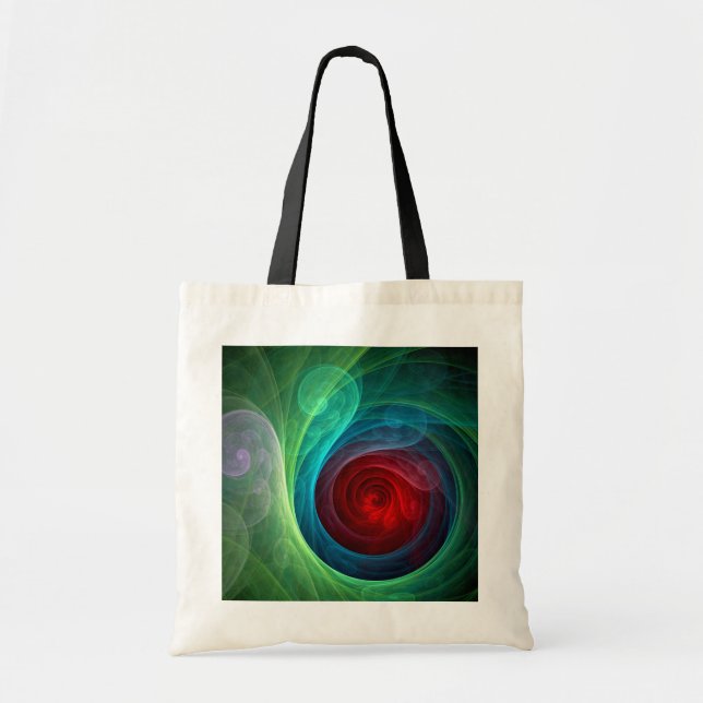 Red Storm Blommigt Modern Abstrakt Art Färg Mönste Tygkasse (Framsidan)