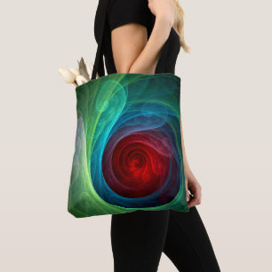 Red Storm Blommigt Modern Abstrakt Art Färg Mönste Tygkasse