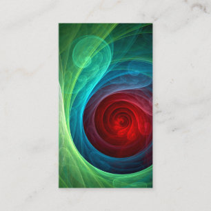 Red Storm Blommigt Modern Abstrakt Art Färg Mönste Visitkort