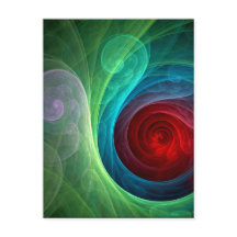 Red Storm Blommigt Modern Abstrakt Art Färg Mönste