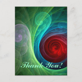 Red Storm Blommigt Modern Abstrakt Art Färg Mönste Vykort