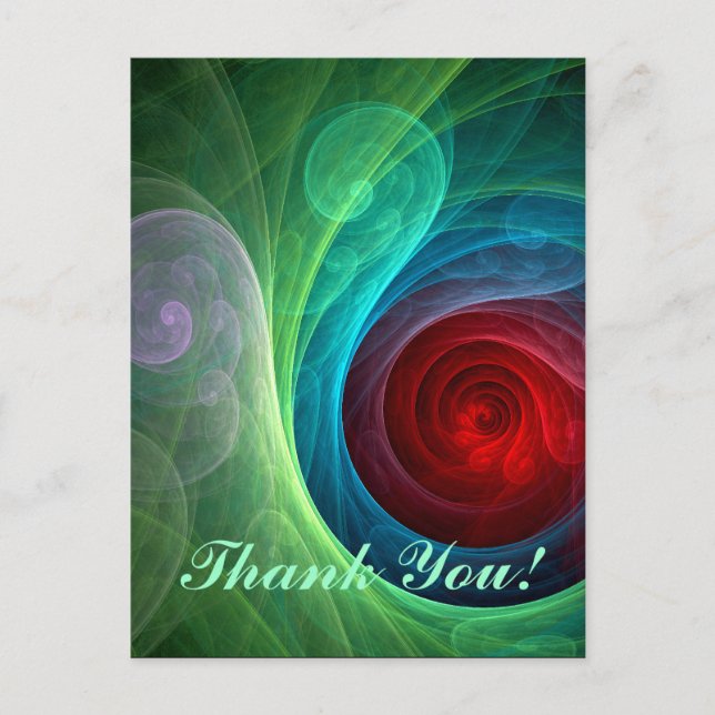 Red Storm Blommigt Modern Abstrakt Art Färg Mönste Vykort (Framsida)