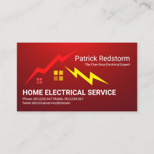 Red Storm Electric Lightning Strejka Electrician Visitkort