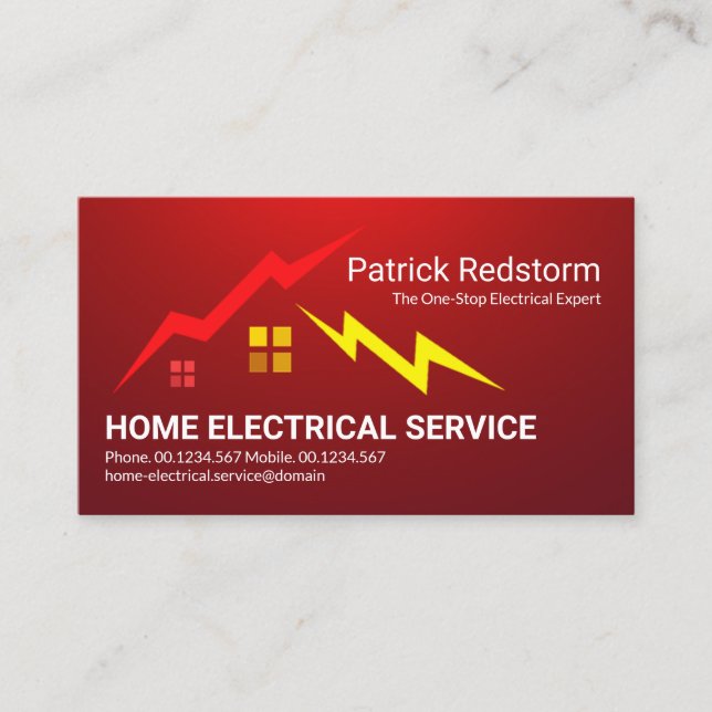 Red Storm Electric Lightning Strejka Electrician Visitkort (Framsida)