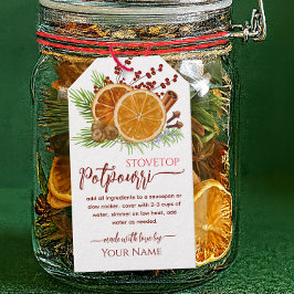 Red Stovetop Christmas Simmering Potpourri Presentetikett