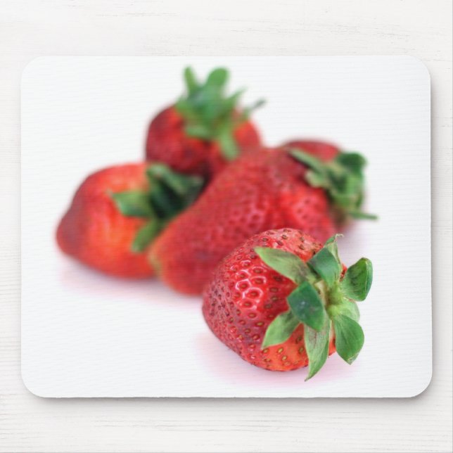 Red Strawbär Photo Mousemat Musmatta (Framsidan)