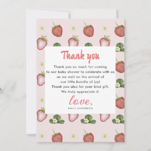 Red Strawberr Sweet Apprecition Girl 1 Birthday Tack Kort