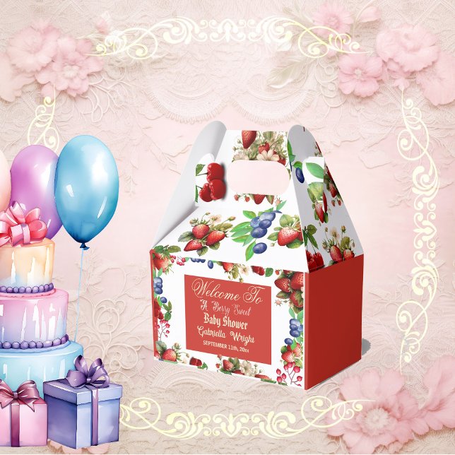 Red Strawberry Baby Shower | Blå berry Sweet Cute Presentaskar (Red Strawberry Baby Shower Blue Berry Sweet Cute Favor Boxes)
