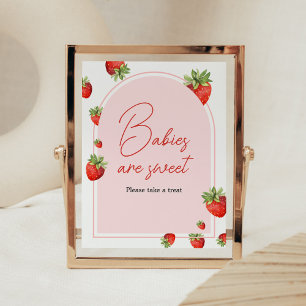 Red Strawberry Baby Shower Spädbarn är Sweet Poster