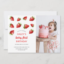 Red Strawberry Berry först 1:a Baby-fotodagen