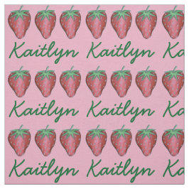 Red Strawberry Berry Summer Berries Fruit Print Tyg