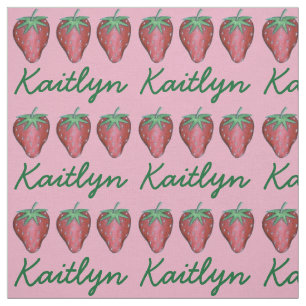 Red Strawberry Berry Summer Berries Fruit Print Tyg