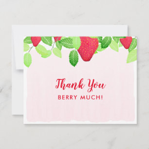 Red Strawberry Birthday Girl Berry Mycket Tack Kort