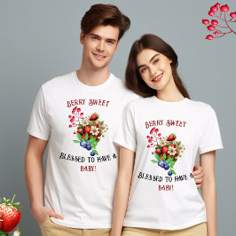 Red Strawberry Blue Berry Sweet Baby Shower överor T Shirt
