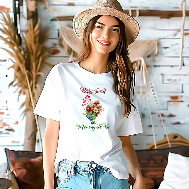 Red Strawberry Blue Berry Sweet Summer Baby Shower T Shirt (Red Strawberry Blue Berry Sweet Summer Baby Shower T-Shirt)
