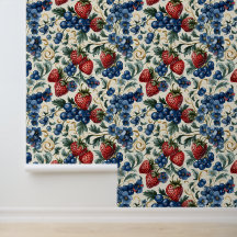 Red Strawberry & Blue Blueberry Farm Stil