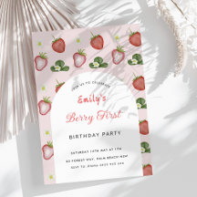 Red Strawberry Girl 1st Birthday Party