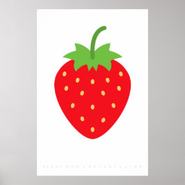 Red Strawberry Retro Poster 60:s 70:e citat
