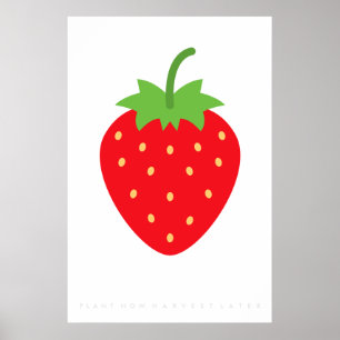 Red Strawberry Retro Poster 60:s 70:e citat