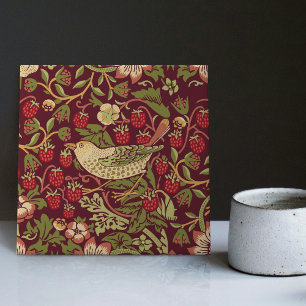 Red Strawberry Thief William Morris Backsplash Kakelplatta