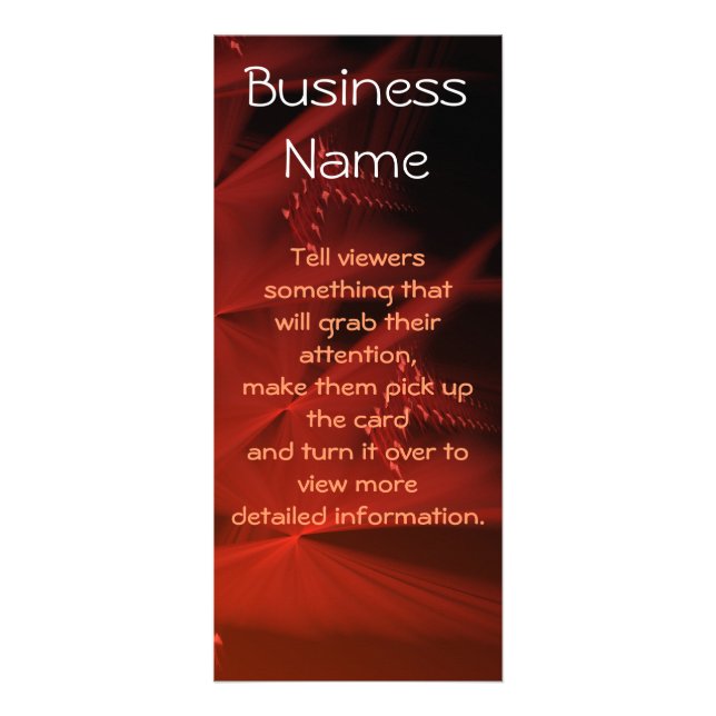 Red Streak Abstrakt Art Anpassningsbar Reklamkort (Framsidan)
