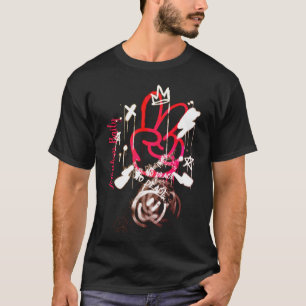 Red Street Spray Paint Graffiti No Peace T Shirt