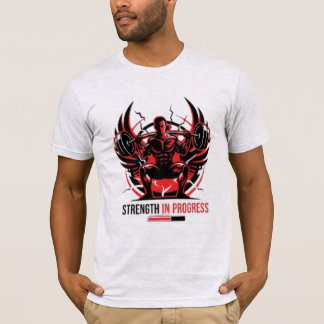 Red Strength In Progress - Heavy Squat Gym Motivat T Shirt