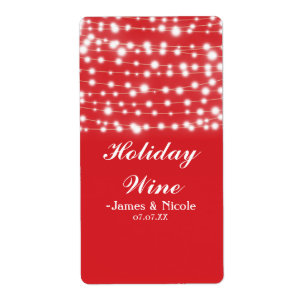Red String Ljus Julfest Vin-etikett Fraktsedel