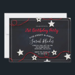 Red String & Stars Sweet Sassy 21:a födelsedagen Inbjudningar<br><div class="desc">Ett unikt,  modernt,  vismiskt födelsedagsfest inbjudan för en ung flicka med en söt och sassisk inbjudan,  vita stjärnor och röd sträng på svart,  med ett vitt skript av trendig. Anpassa för alla åldrar. En coola röd på färg-temat för svart design. Färsk och ung stil.</div>