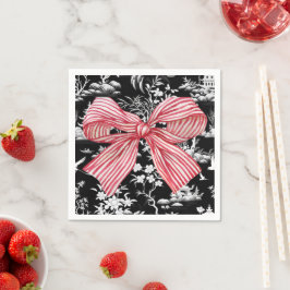 Red Stripe Bow Chinoiserie Preppy Napkin Pappersservett