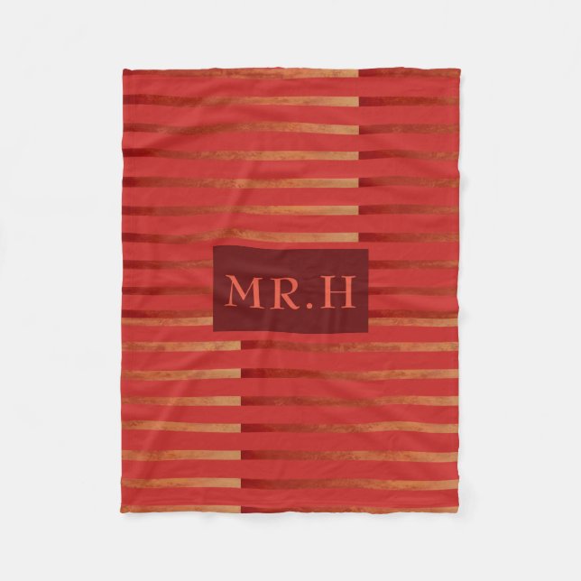 Red Stripe Geometric Fleecefilt (Framsidan)